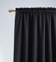 Minőségi fekete sötétítő függöny gyűrődő szalaggal 140 x 280 cm