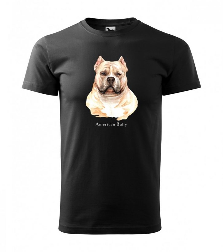 Pánske tričko pre milovníkov psieho plemena American Bully - Farba: Čierna, Veľkosť: S