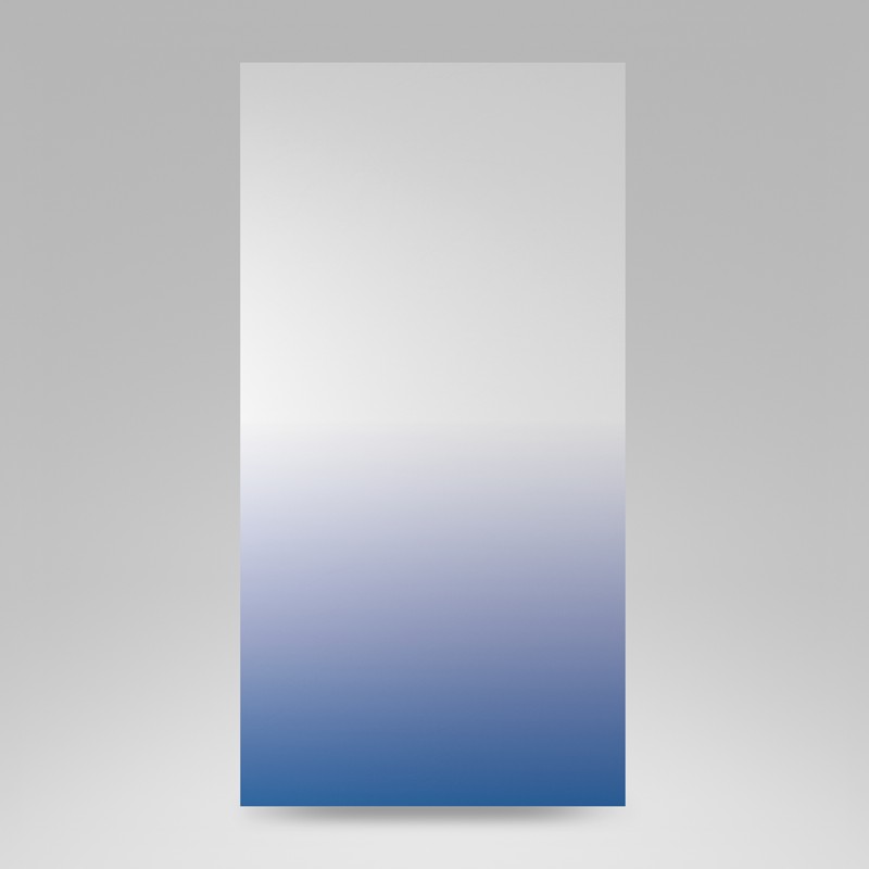 Bílo modrý závěs šitý na míru s originálním ombré efektem