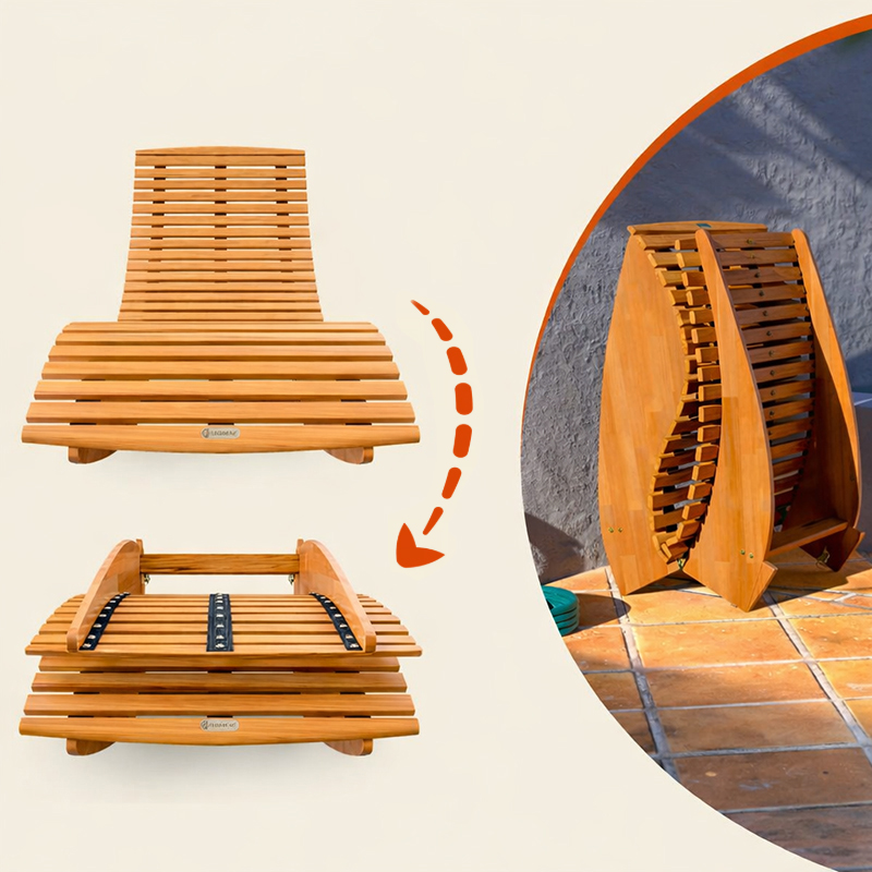 Șezlong cu balansoar pentru saună Java din lemn de acacia