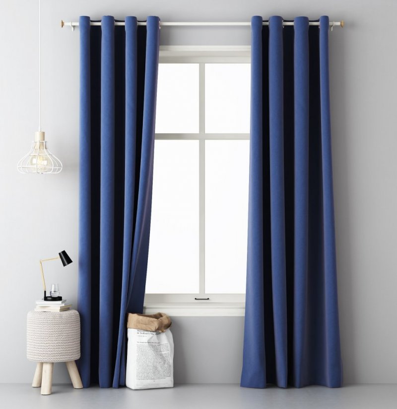 Razkošna temno modra zavesa 140 x 280 cm