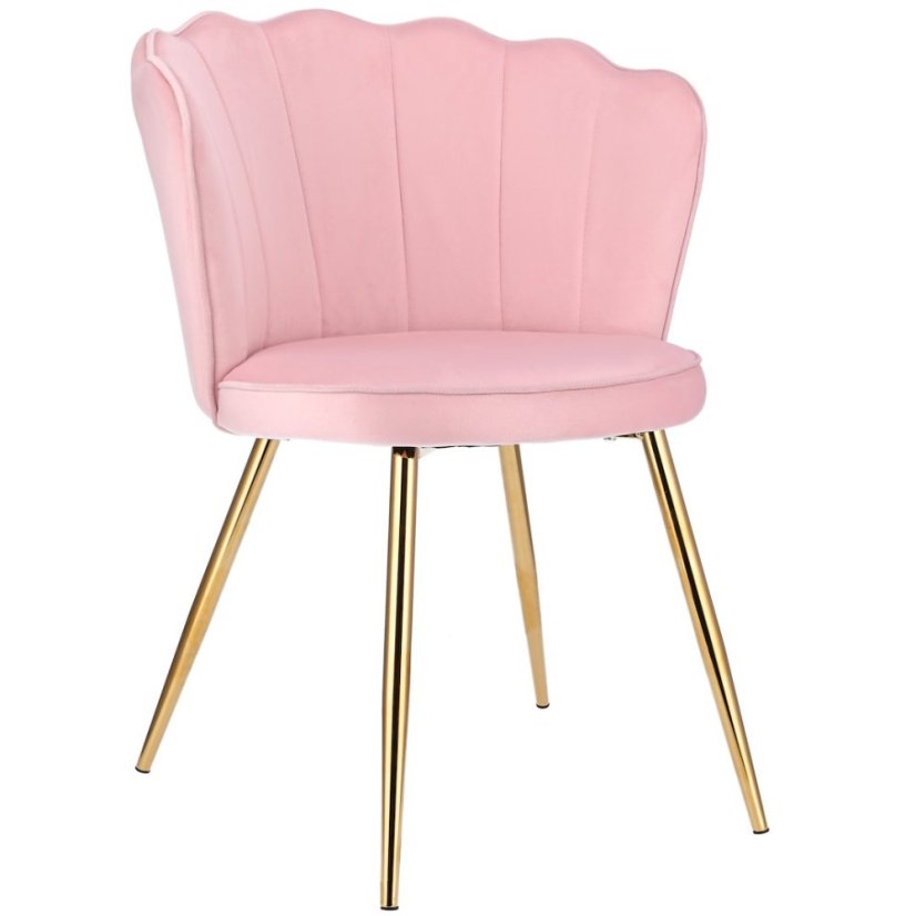 Zamatová jedálenská stolička FIORE v tvare mušle