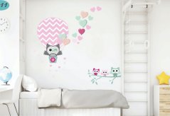 Okrasná nálepka na zeď do dívčího pokoje zamilovaná sovička
