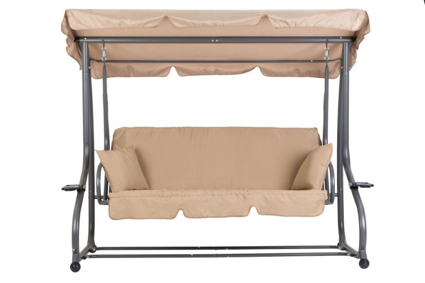 Záhradná polohovateľná hojdačka béžovej farby