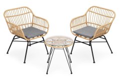 Set da giardino per 2 persone da technoratan - 2 poltrone + tavolo