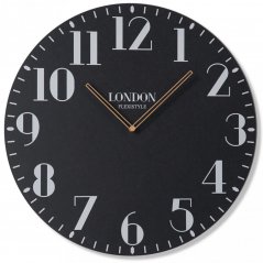Retro stenska ura v črni barvi LONDON RETRO 50cm
