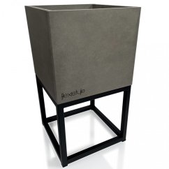 Perfekte grau Metall Pflanzer LOFT FIORINO 22X22X40 cm