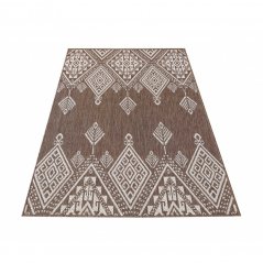 Luxusní hnědý koberec s bílým vzorováním