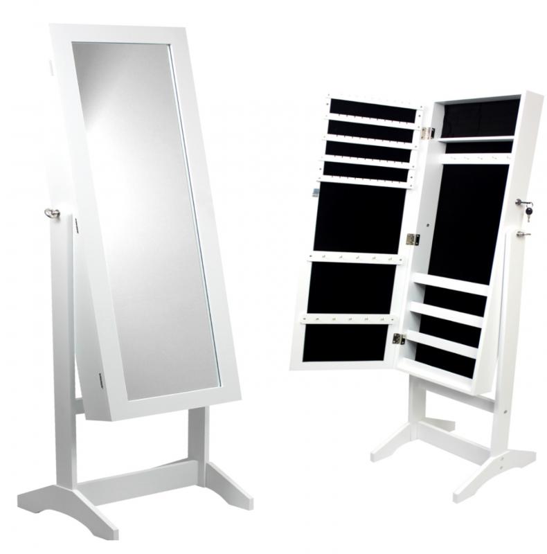 Fehér ékszerdoboz tükörrel 119,5 x 35 x 8,7 cm