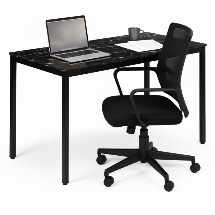 Masă de bucătărie din marmură neagră 120 x 60 cm - masă universală pentru 4-5 persoane