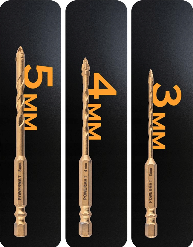 Fúrószerszámkészlet üveghez, kerámiához és csempéhez - 7 db (3-12 mm)