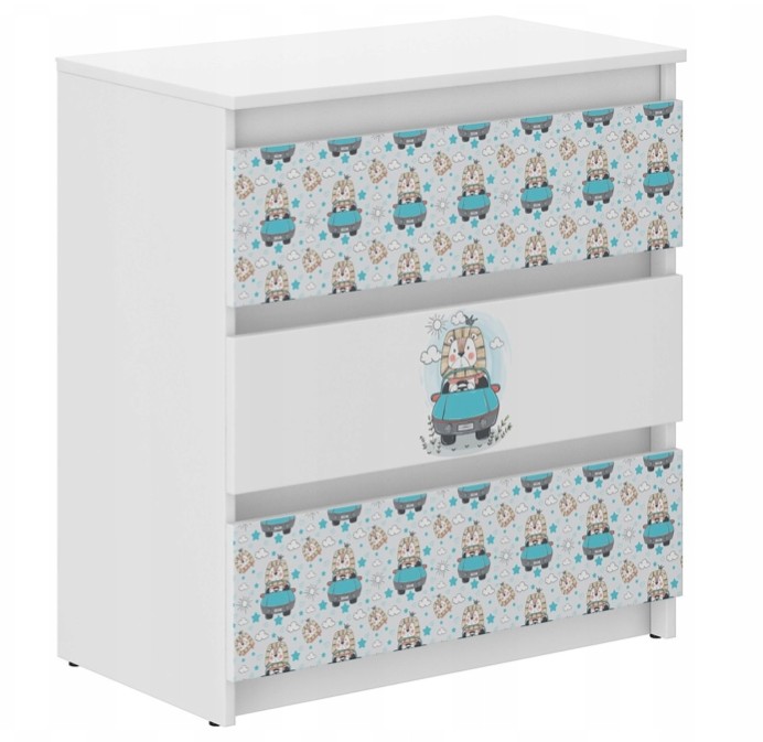 Cassettiera per la cameretta dei bambini con un bellissimo leoncino 76x40x70 cm