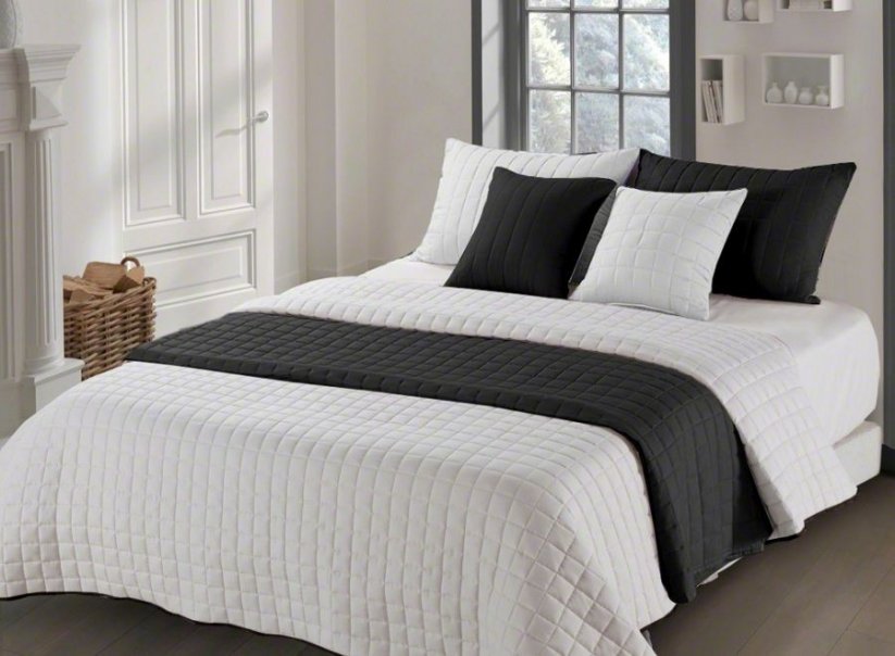 Kvalitní přehozy na manželskou postel béžovo černé barvy 200 x 220 cm