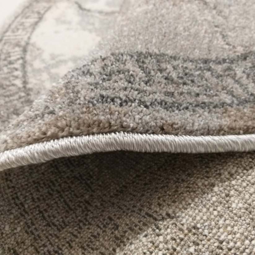 Кръгъл сив килим с мандала