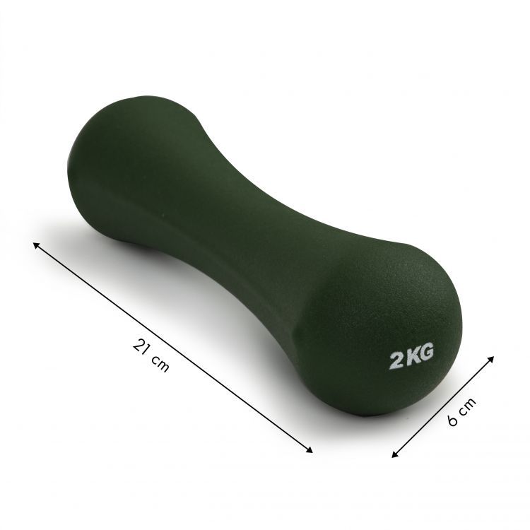 Fitnes set neoprenskih hantel v zeleni barvi 2x2 kg