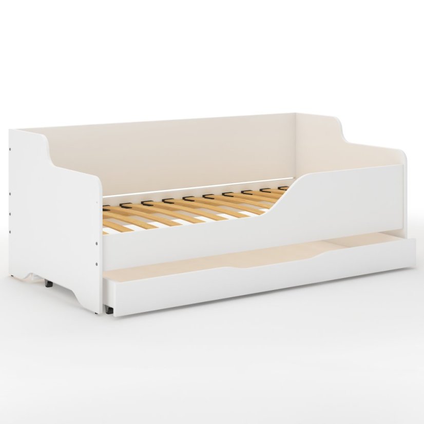 Praktična otroška postelja 2 v 1 v beli barvi 160 x 80 cm