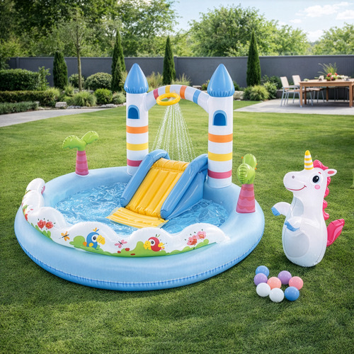 Detské vodné ihrisko Intex 56148NP - hrad s jednorožcom