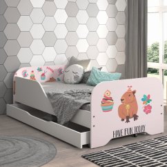 Dětská postel MIKI 160 x 80 cm s matrací a roštem - KAPIBARA COOKIES