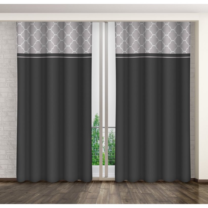 Modern sötétszürke sötétítő függöny  - Méret: Hossz: 270 cm