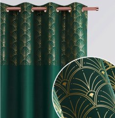 Elegáns sötétzöld függöny 140x260 cm