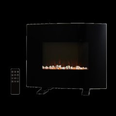 Elektrický krb s efektom plameňa – čierny, diaľkové ovládanie, 1000/2000 W