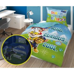 Bavlnené posteľné obliečky svietiace v tme - Paw Patrol