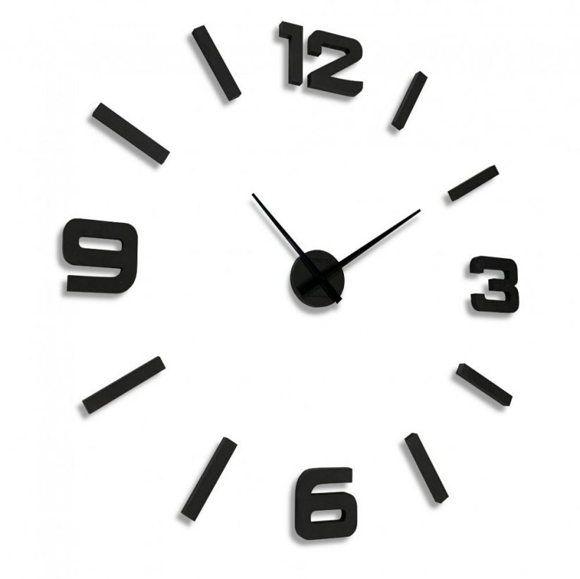Großer Holzaufkleber Uhr 130 cm ANTRACIT