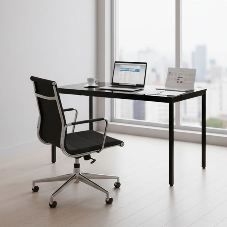 Konyhai asztal fekete 120 x 60 cm - univerzális asztal 4-5 személyre