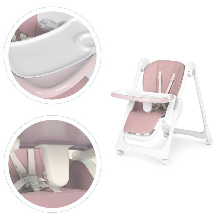 Dětská jídelní židlička v růžové barvě