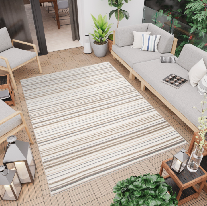 Koberec na terasu nebo balkon AVENTURA ED23C v krémových barvách