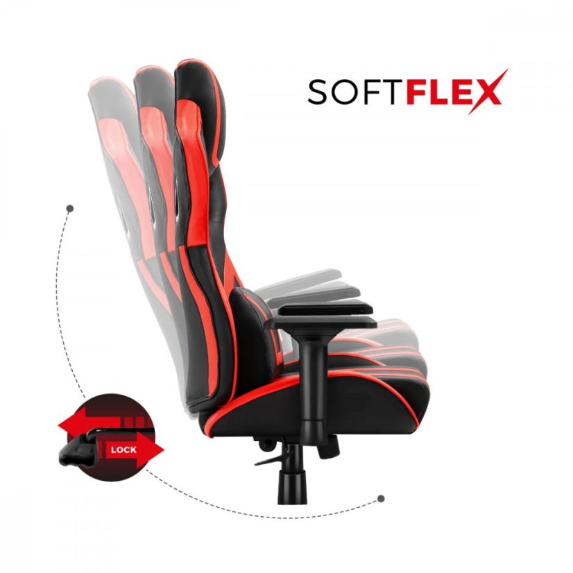 Luxusní herní křeslo FORCE 7.5 červené barvy
