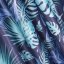 Tyrkysový dekoračný záves s motívom palmových listov