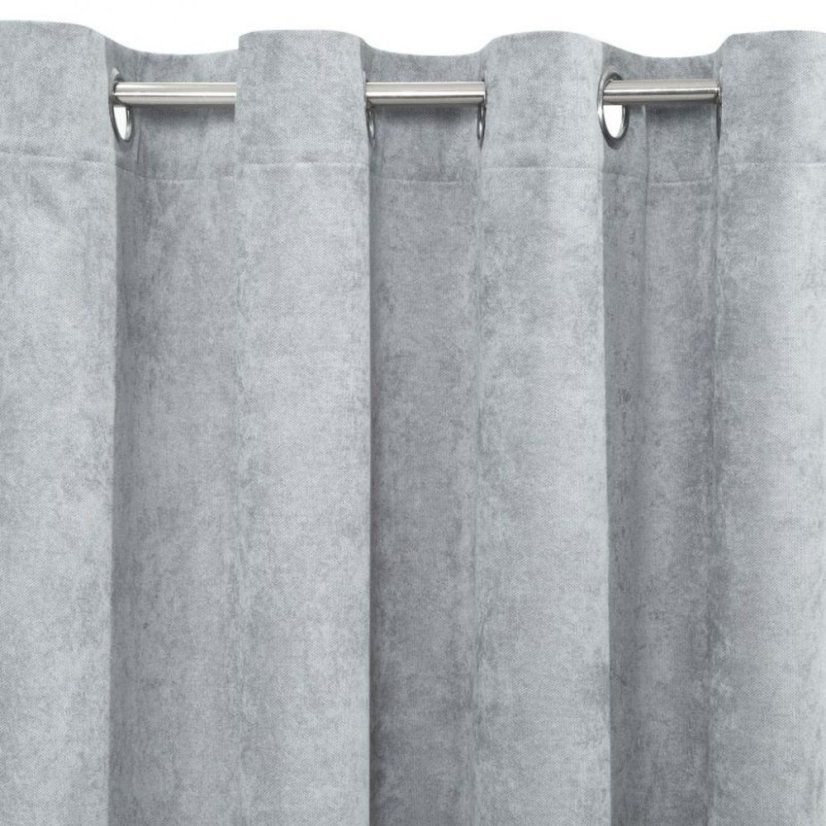 Draperie de calitate cu cercuri, de culoare gri deschis 140 x 250 cm