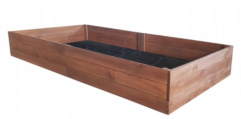 Impregnovaný drevený záhon na zeleninu s rozmermi 200 x 120 x 27 cm