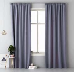 Jednobarevný šedý závěs do ložnice 140 x 280 cm