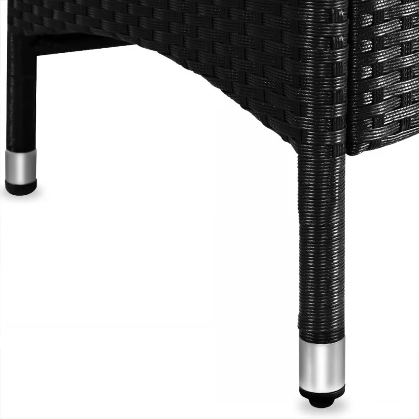 9 darabos polirattan kerti garnitúra - fekete