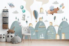 Prekrasna zidna naljepnica u pastelnim bojama Animal Travelers