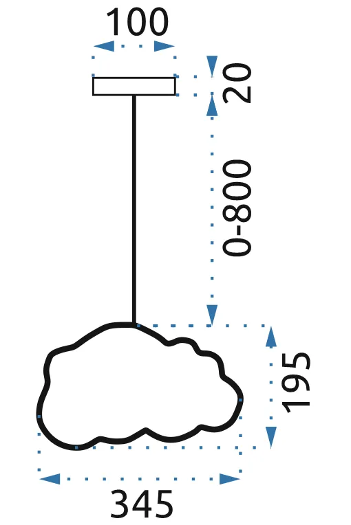 Moderné detské stropné svietidlo - mrak