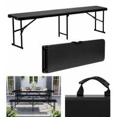 Panca pieghevole per catering 180 cm - nero