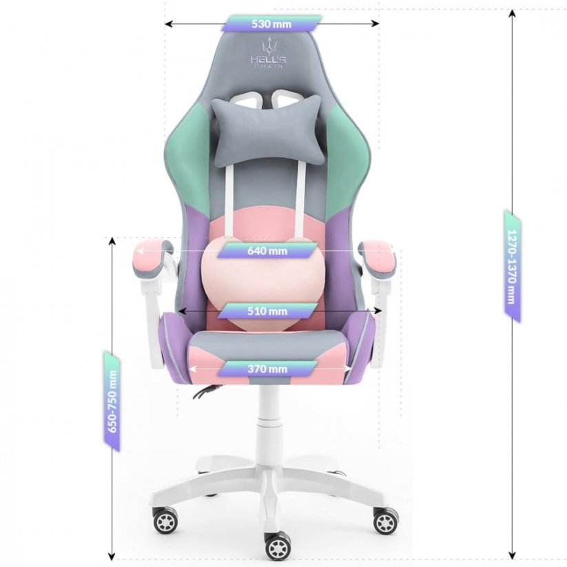 Rainbow gamer szék pasztellszínű