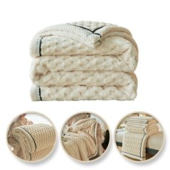 Изключително меко плюшено одеяло - крем 180 x 200 cm