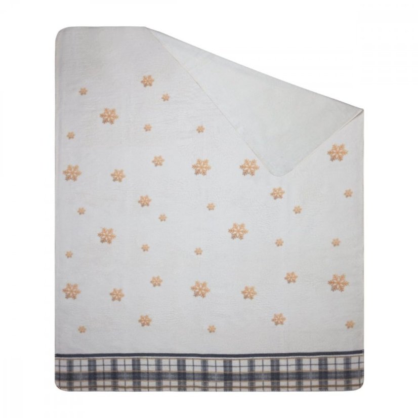 Jemná vianočná deka so zlatými vločkami