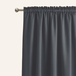 Modern sötétítő függöny ráncolószalaggal 140 x 250 cm - sötét szürke