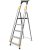 Aluminium-Leiter mit 5 Stufen, Handlauf und 150 kg Belastbarkeit