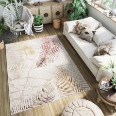 Tappeto di lusso con motivo a foglie GOLDEN
