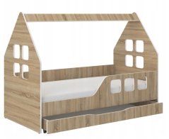 Gyerekágyház fiókkal 160 x 80 cm tölgyfából sonoma jobbra