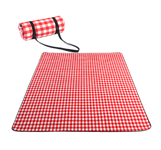 Одеяло за пикник с червено-бяла шарка 200 x 150 cm