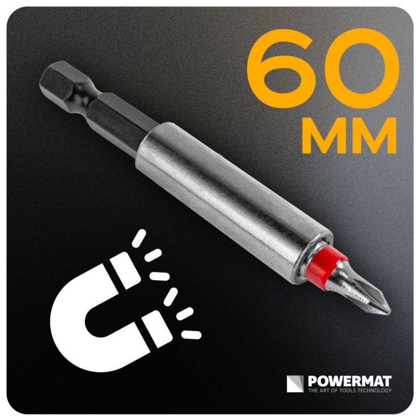 Sada bitov Powermat 21 ks – oceľ S2, magnetické predĺženie 60 mm