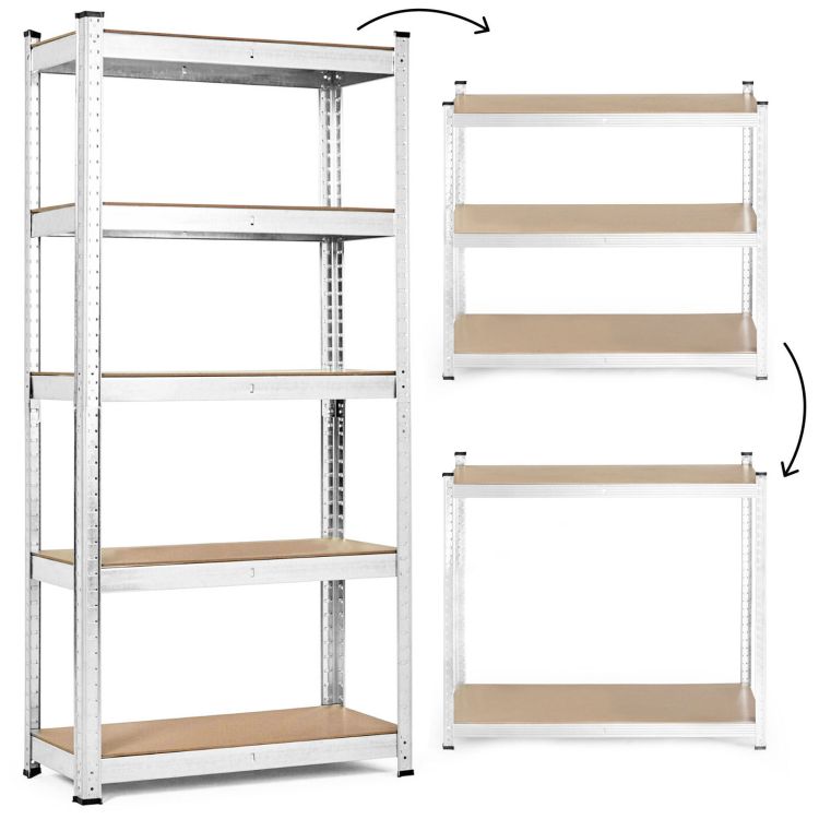 Stabilní kovový regál s 5 policemi 180 x 90 x 30 cm