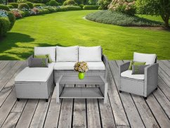 Štýlový ratanový záhradný nábytok v sivej farbe